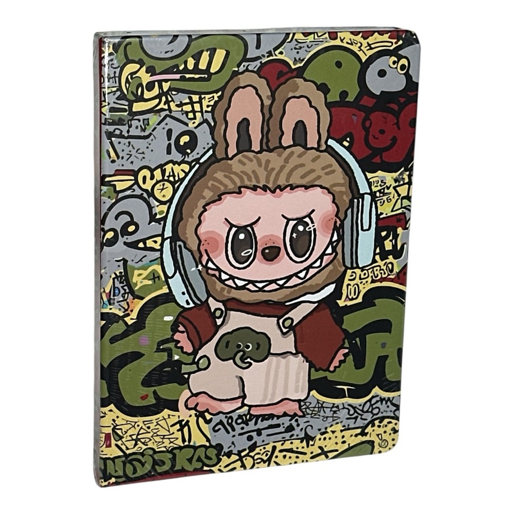 Labubu The Monsters Boom Boy in Headphones Hardcover 8x6 Notebook